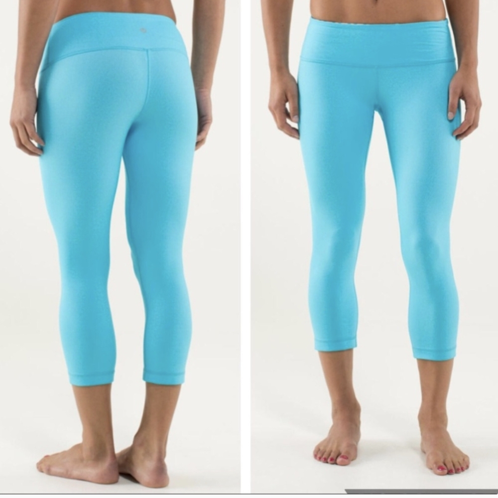 Rare Lululemon Wunder Under Crop Blue Denim